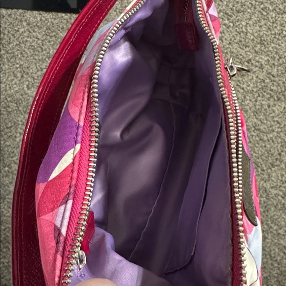 Coach Pink & Magenta Poppy Shoulder Bag with Match Wallet - Picture 9 of 12